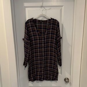 Madewell Plaid Button-Up Women's Dress XS
